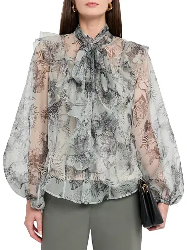 MAISON COMMON Women's Floral Silk Organza Blouse | Thumbnail 3 MAISON COMMON Women's Floral Silk Organza Blouse | Thumbnail 3