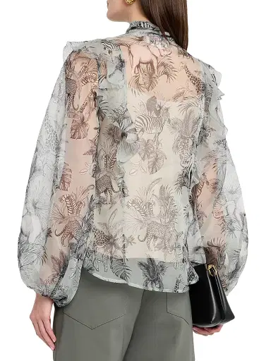 MAISON COMMON Women's Floral Silk Organza Blouse | Thumbnail 4 MAISON COMMON Women's Floral Silk Organza Blouse | Thumbnail 4
