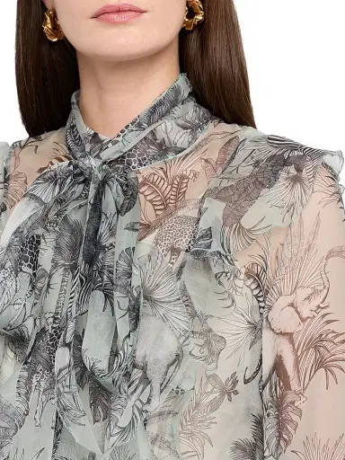 MAISON COMMON Women's Floral Silk Organza Blouse | Thumbnail 5 MAISON COMMON Women's Floral Silk Organza Blouse | Thumbnail 5