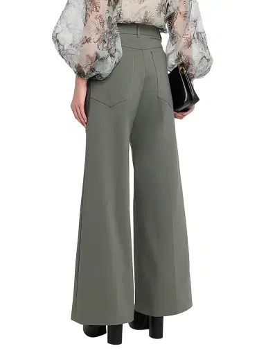 MAISON COMMON Women's Cotton-Blend Wide-Leg Pants - Green - Size 12 | Thumbnail 4