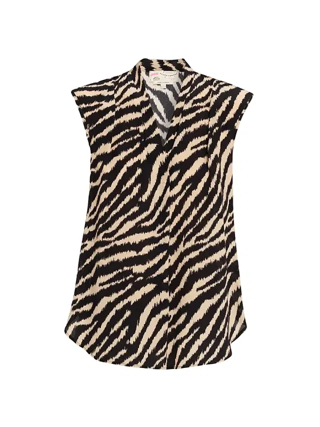 Women's Zebra-Striped Silk Print - Black Multi