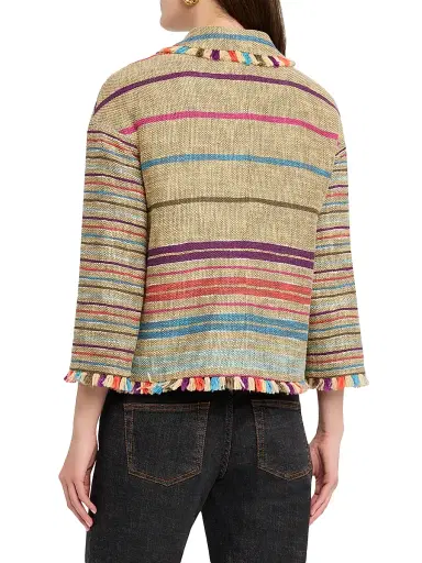 MAISON COMMON Women's Striped Cotton-Blend Tweed Shirt | Thumbnail 4 MAISON COMMON Women's Striped Cotton-Blend Tweed Shirt | Thumbnail 4