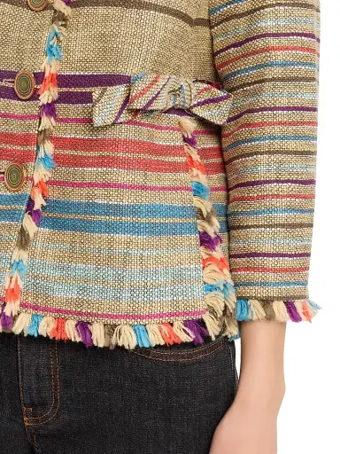 MAISON COMMON Women's Striped Cotton-Blend Tweed Shirt | Thumbnail 5 MAISON COMMON Women's Striped Cotton-Blend Tweed Shirt | Thumbnail 5
