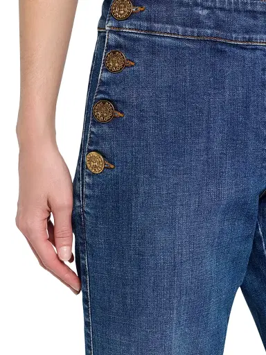 MAISON COMMON Women's Stretch Bootcut Jeans - Blue Multi - Size 12 | Thumbnail 4 MAISON COMMON Women's Stretch Bootcut Jeans - Blue Multi - Size 12 | Thumbnail 4