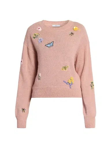 Erdem Women's Garden Embroidered Sweater - Rose | Thumbnail 1