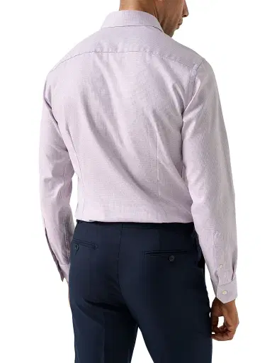 Eton Men's Slim-Fit Semi Solid Twill Shirt - Pink - Size 17.5 | Thumbnail 3 Eton Men's Slim-Fit Semi Solid Twill Shirt - Pink - Size 17.5 | Thumbnail 3
