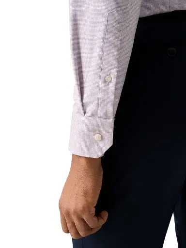 Eton Men's Slim-Fit Semi Solid Twill Shirt - Pink - Size 17.5 | Thumbnail 5 Eton Men's Slim-Fit Semi Solid Twill Shirt - Pink - Size 17.5 | Thumbnail 5