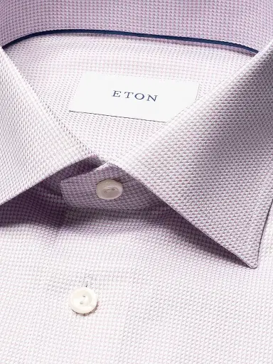 Eton Men's Slim-Fit Semi Solid Twill Shirt - Pink - Size 17.5 | Thumbnail 6 Eton Men's Slim-Fit Semi Solid Twill Shirt - Pink - Size 17.5 | Thumbnail 6
