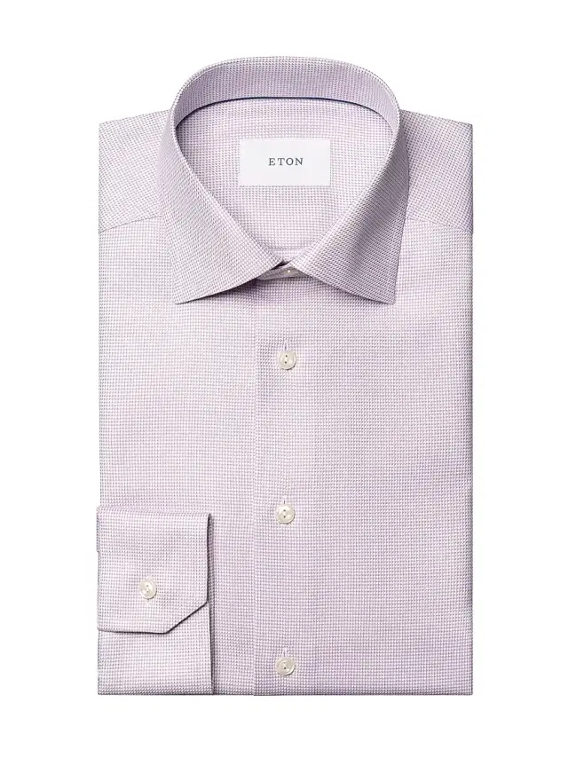 Men's Slim-Fit Semi Solid Twill Shirt - Pink