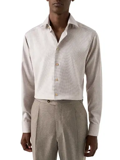 Eton Men's Houndstooth Contemporary-Fit Cotton Twill Shirt | Thumbnail 3 Eton Men's Houndstooth Contemporary-Fit Cotton Twill Shirt | Thumbnail 3