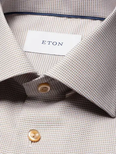 Eton Men's Houndstooth Contemporary-Fit Cotton Twill Shirt | Thumbnail 7 Eton Men's Houndstooth Contemporary-Fit Cotton Twill Shirt | Thumbnail 7