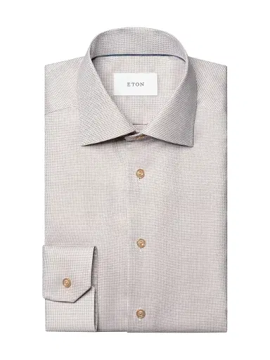 Eton Men's Houndstooth Contemporary-Fit Cotton Twill Shirt | Thumbnail 1 Eton Men's Houndstooth Contemporary-Fit Cotton Twill Shirt | Thumbnail 1