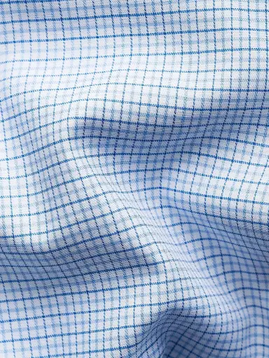 Eton Men's Contemporary-Fit Check Twill Shirt - Blue - Size 18.5 | Thumbnail 8