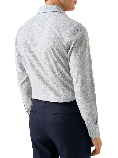 Eton Men's Floral Contemporary-Fit Twill Shirt - Blue - Size 18 | Thumbnail 3