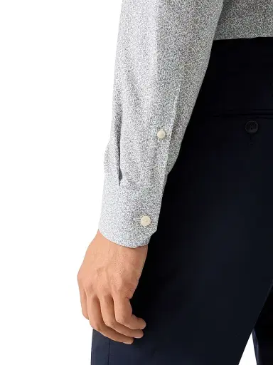 Eton Men's Floral Contemporary-Fit Twill Shirt - Blue - Size 18 | Thumbnail 5