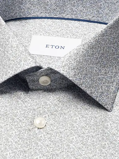 Eton Men's Floral Contemporary-Fit Twill Shirt - Blue - Size 18 | Thumbnail 6
