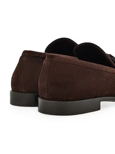 FERRAGAMO Men's Foster Suede Loafers - Navy | Thumbnail 11