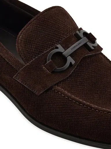 FERRAGAMO Men's Foster Suede Loafers - Navy | Thumbnail 12