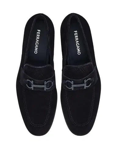 FERRAGAMO Men's Foster Suede Loafers - Navy | Thumbnail 3