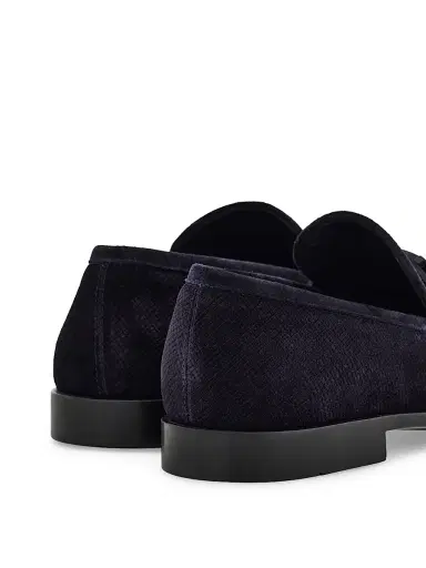 FERRAGAMO Men's Foster Suede Loafers - Navy | Thumbnail 5