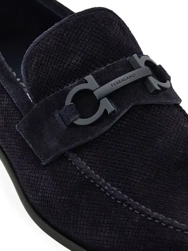 FERRAGAMO Men's Foster Suede Loafers - Navy | Thumbnail 6