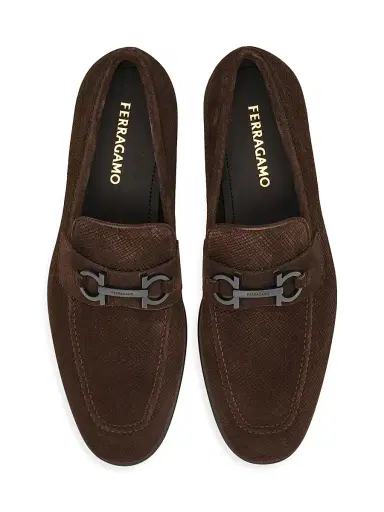 FERRAGAMO Men's Foster Suede Loafers - Navy | Thumbnail 9