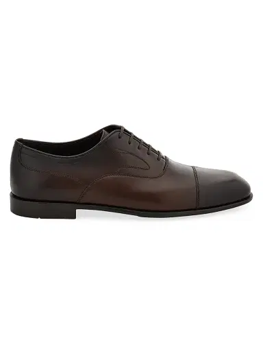 Ferragamo Men's Trinity Leather Oxfords - Medium Brown - Size 12 | Thumbnail 1