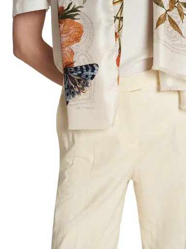 Etro Women's Orfeo Floral-Print Silk Scarf - Multi Beige | Thumbnail 3 Etro Women's Orfeo Floral-Print Silk Scarf - Multi Beige | Thumbnail 3