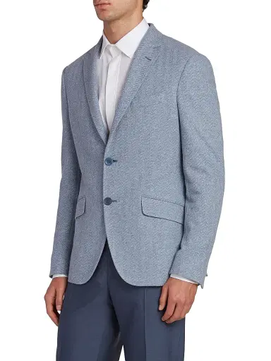 Etro Men's Chevron Single-Breasted Sport Jacket - Azzurro - Size 46 | Thumbnail 4 Etro Men's Chevron Single-Breasted Sport Jacket - Azzurro - Size 46 | Thumbnail 4