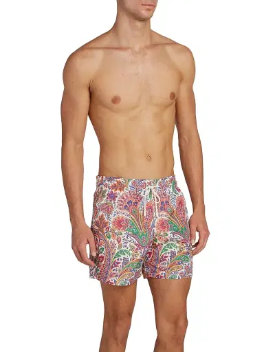Etro Men's Paisley Swim Trunks - Stampa Bianco | Thumbnail 3 Etro Men's Paisley Swim Trunks - Stampa Bianco | Thumbnail 3