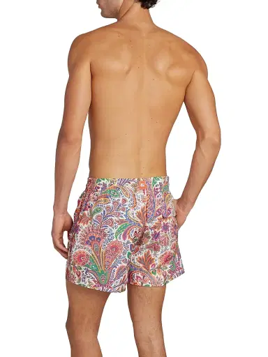 Etro Men's Paisley Swim Trunks - Stampa Bianco | Thumbnail 4 Etro Men's Paisley Swim Trunks - Stampa Bianco | Thumbnail 4