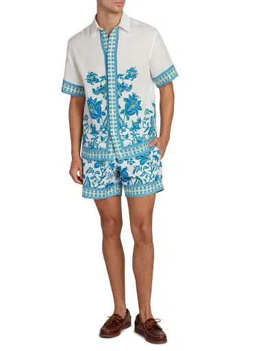 Etro Men's Aqua Print Swim Trunks - Stampa Blue - Size XXL | Thumbnail 2