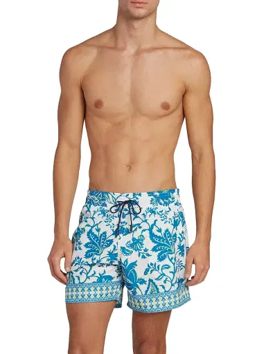 Etro Men's Aqua Print Swim Trunks - Stampa Blue - Size XXL | Thumbnail 3