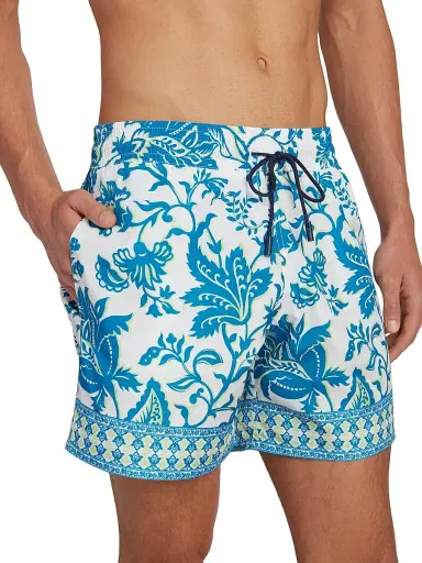 Etro Men's Aqua Print Swim Trunks - Stampa Blue - Size XXL | Thumbnail 6