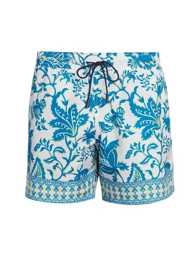 Etro Men's Aqua Print Swim Trunks - Stampa Blue - Size XXL | Thumbnail 1