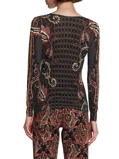 Etro Women's Paisley Silk-Cashmere Sweater | Thumbnail 5