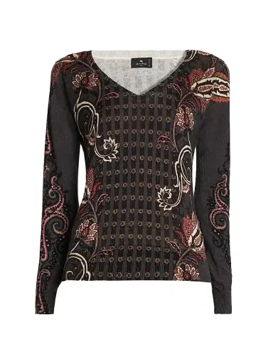 Etro Women's Paisley Silk-Cashmere Sweater | Thumbnail 1