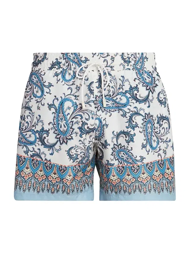 Men's Paisley Print Swim Trunks - Printed Azure Base