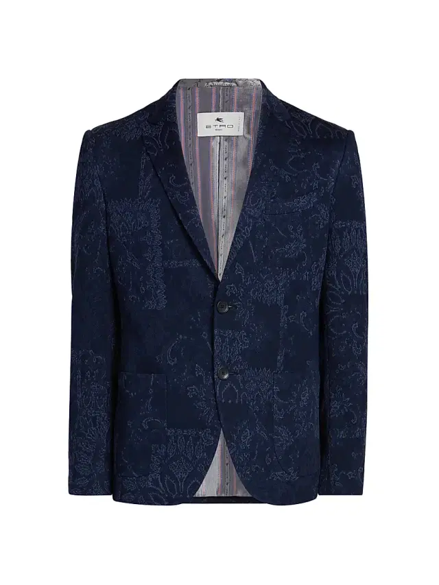 Men's Roma Bandana Print Sport Jacket - Multicolor Blue Base