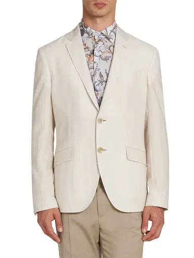 Etro Men's Pinstripe Cotton Sport Jacket | Thumbnail 3 Etro Men's Pinstripe Cotton Sport Jacket | Thumbnail 3