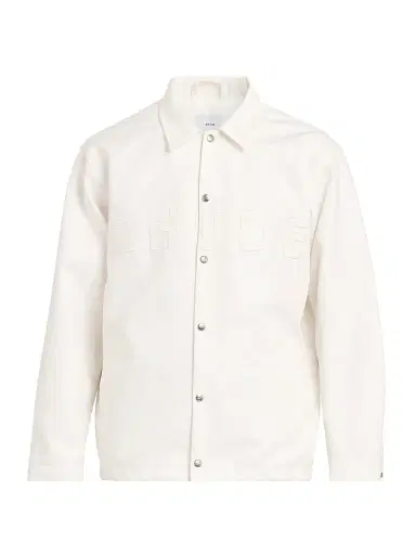 Rhude Men's Coaches Logo Cotton Jacket - White | Thumbnail 1 Rhude Men's Coaches Logo Cotton Jacket - White | Thumbnail 1