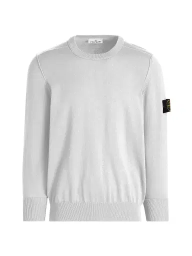 Stone Island Men's Logo Cotton Sweatshirt - Sky Blue | Thumbnail 1 Stone Island Men's Logo Cotton Sweatshirt - Sky Blue | Thumbnail 1