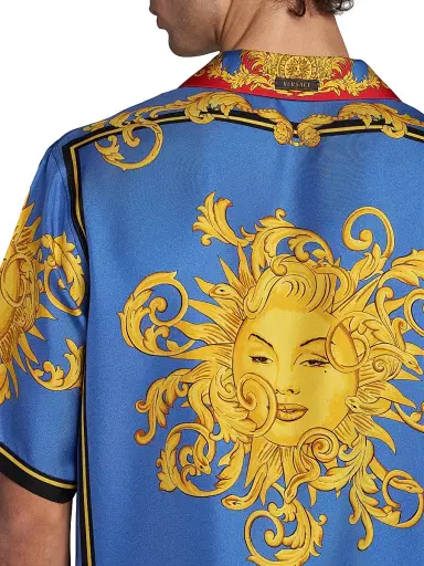Versace Men's The Sun Silk Twill Shirt | Thumbnail 6 Versace Men's The Sun Silk Twill Shirt | Thumbnail 6