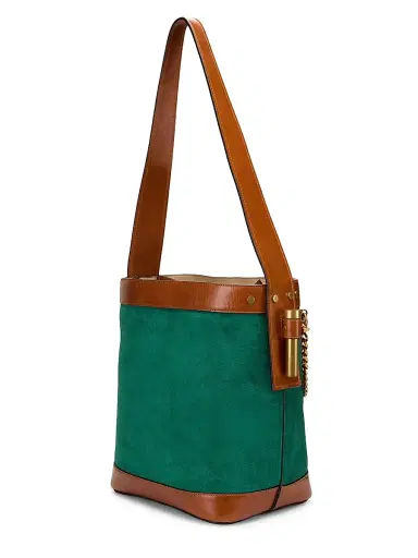 Versace Women's Pivot Small Suede Bucket Bag | Thumbnail 4 Versace Women's Pivot Small Suede Bucket Bag | Thumbnail 4