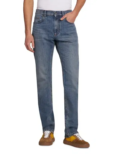 Versace Men's Stretch Light Stone Slim-Straight Jeans - Medium Blue | Thumbnail 3