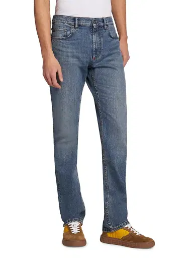 Versace Men's Stretch Light Stone Slim-Straight Jeans - Medium Blue | Thumbnail 4