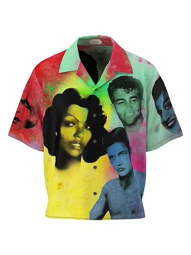 Versace Men's The Party Print Silk Shirt | Thumbnail 1 Versace Men's The Party Print Silk Shirt | Thumbnail 1