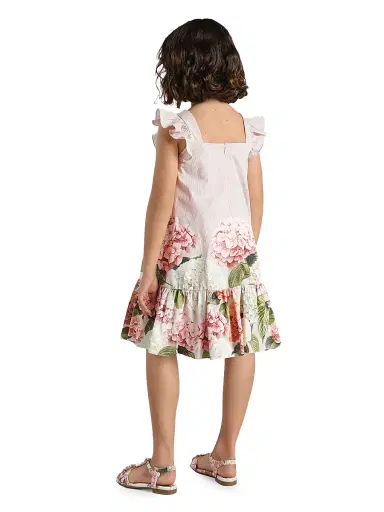 Dolce & Gabbana Little Girl's & Girl's Hydrangea Striped Dress | Thumbnail 4 Dolce & Gabbana Little Girl's & Girl's Hydrangea Striped Dress | Thumbnail 4