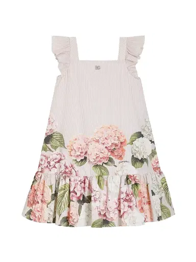 Dolce & Gabbana Little Girl's & Girl's Hydrangea Striped Dress | Thumbnail 1 Dolce & Gabbana Little Girl's & Girl's Hydrangea Striped Dress | Thumbnail 1