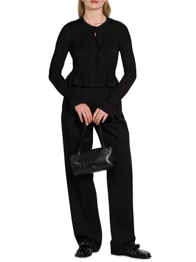 Jil Sander Women's Frill-Trim Rib-Knit Cardigan | Thumbnail 2